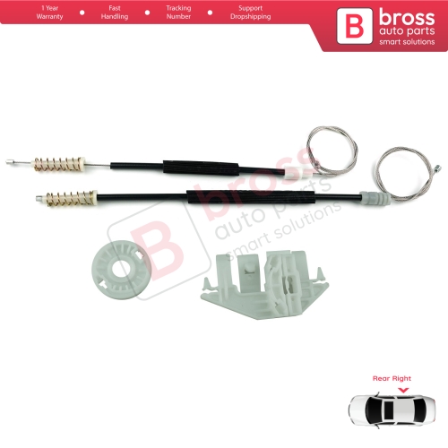 Window Regulator Repair Kit Rear Right Door for Peugeot 406 8B 8E/F 1995-2004 4/5 Door 0130821924