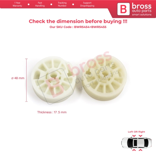 2 Pieces Window Regulator Wheel Pulley Drum Gear Sprocket Spool for Hyundai Elantra MD UD Sonata YF Tucson TL Kia Optima JF Sportage MK4 QL 82471D3011