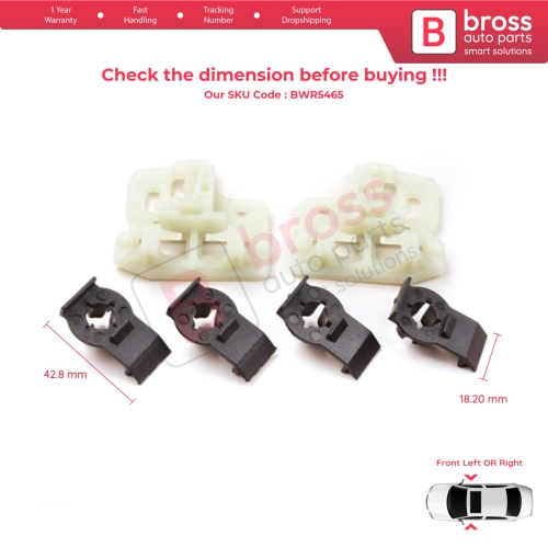 Window Regulator Repair Brackets Fixer Clips Front Left or Right Door for BMW X5 E53 2000-2006 51338254911 51338254781