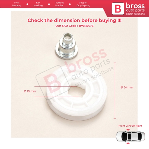 Front Window Regulator Repair Corner Cable Roller Pulley for Fiat Doblo MK1 MPV Van 119 223 2001-2010 51718403 51718404