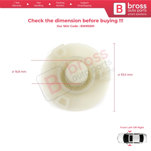 Window Regulator Motor Repair Roller Gear Wheel for VW Transporter T4 MK4 Eurovan Caravelle 1990-2003