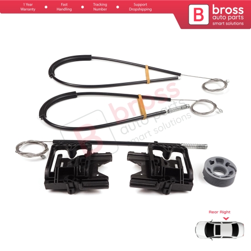 Power Window Regulator Repair Kit Rear Right Door for Land Rover Range Rover Sport MK2 L494 2013-2022 LR078870