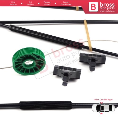 Power Window Regulator Repair Set Left or Right Door for Seat Ibiza Cordoba SX 1993-2002 3-Door HB Coupe 6K3837401 6K3837402