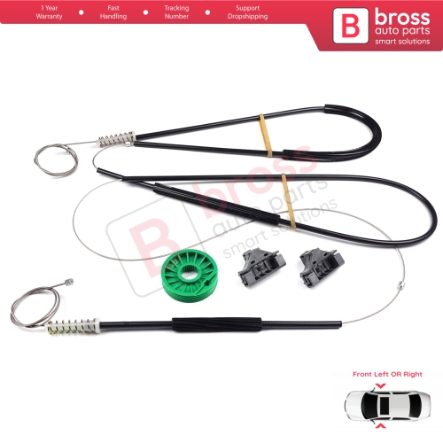 Power Window Regulator Repair Set Left or Right Door for Seat Ibiza Cordoba SX 1993-2002 3-Door HB Coupe 6K3837401 6K3837402