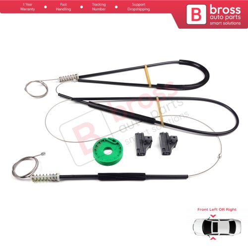 Power Window Regulator Repair Set Left or Right Door for Seat Ibiza Cordoba SX 1993-2002 3-Door HB Coupe 6K3837401 6K3837402