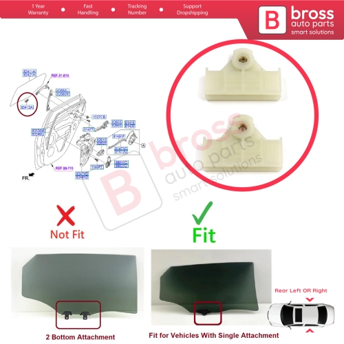 Rear Window Regulator Glass Runner Holder Clips for Hyundai Tucson MK2 IX35 LM Elantra MK4 HD Kia Sportage MK3 SL 83412-2H000