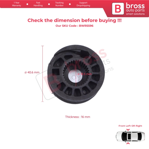Window Regulator Repair Cable Roll Gear Reel Wheel Pulley Front Door for VW Golf MK7 5G 2012-2021 4/5 Door 5G4837461 5G4837462