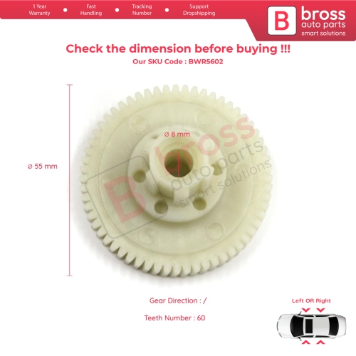 Window Regulator Motor Cog Repair Gear Pulley for GM GMC Cadillac Chevrolet Dodge Ram