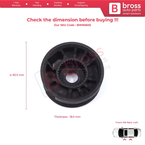 Window Regulator Repair Cable Roll Gear Reel Wheel Pulley Left Door for Citroen C-Elysee DD Peugeot 301 2012-On 9677416980