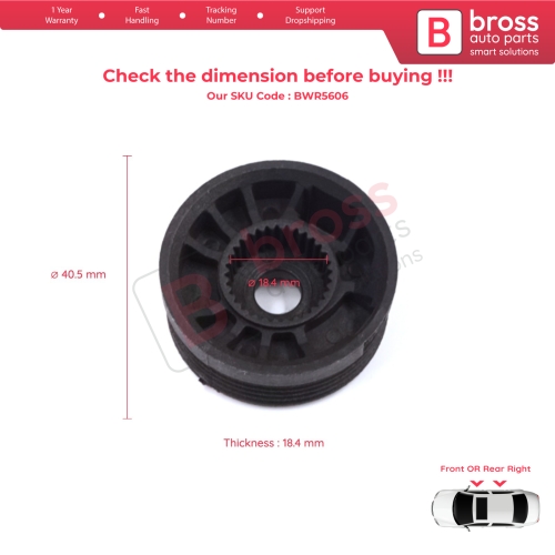 Window Regulator Repair Cable Roll Gear Reel Wheel Pulley Right Door for Citroen C-Elysee DD Peugeot 301 2012-On 9677416880