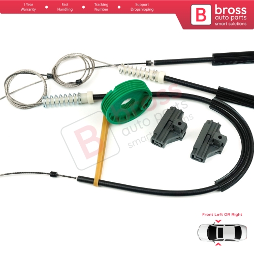 Power Window Regulator Repair Set Front Left or Right Door for VW Polo MK3 6N1 6N2 1994-2001 2/3 Door 6N3837461