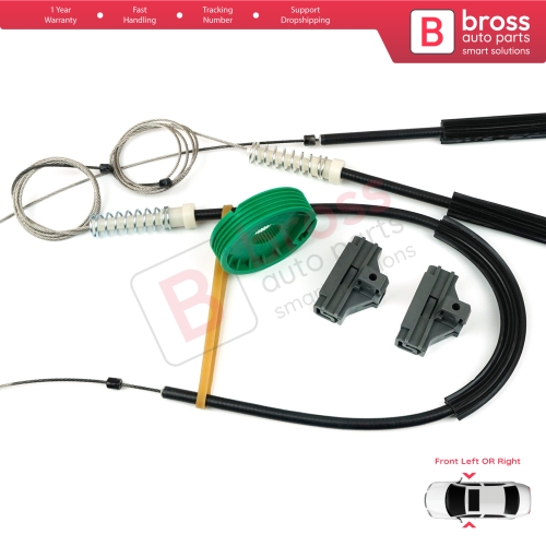 Power Window Regulator Repair Set Front Left or Right Door for VW Polo MK3 6N1 6N2 1994-2001 2/3 Door 6N3837461