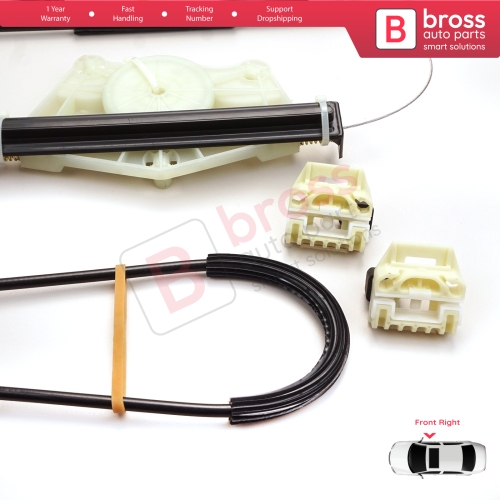 Power Window Regulator Repair Set Front Right for Seat Toledo MK2 1M2 1998-2004 Leon MK1 1M1 1999-2006 1M0837462A