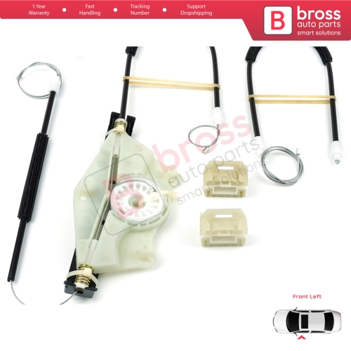 Power Window Regulator Repair Set Front Left for Seat Toledo MK2 1M2 1998-2004 Leon MK1 1M1 1999-2006 1M0837461A