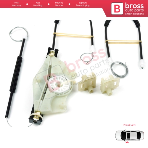 Power Window Regulator Repair Set Front Left for Seat Toledo MK2 1M2 1998-2004 Leon MK1 1M1 1999-2006 1M0837461A