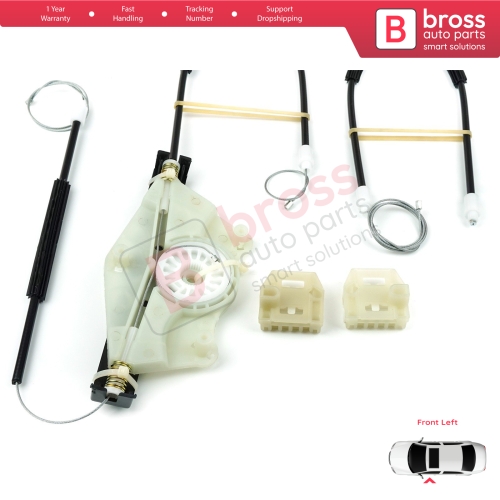 Power Window Regulator Repair Set Front Left for Seat Toledo MK2 1M2 1998-2004 Leon MK1 1M1 1999-2006 1M0837461A