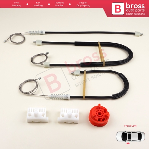 Power Window Regulator Repair Set Front Left for Renault Clio MK3 BR CR KR SR 2005-2014 5-Door 8200191148