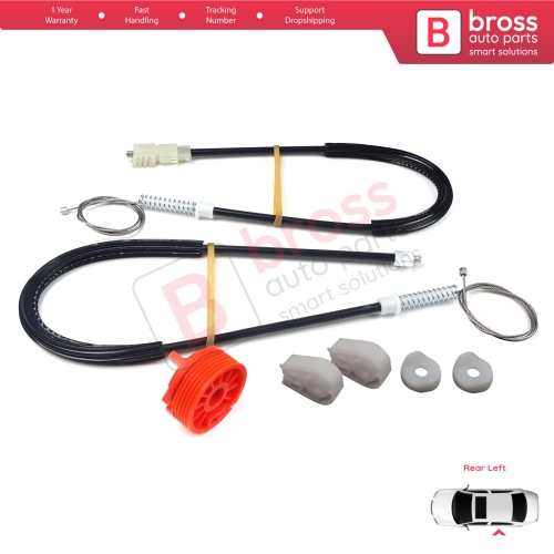 Power Window Regulator Repair Set Rear Left for Citroen C3 Pluriel MK1 Convertible 2003-2010 9643071080