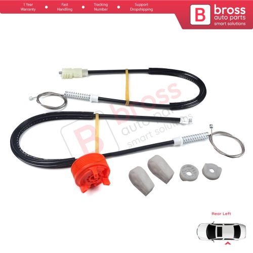 Power Window Regulator Repair Set Rear Left for Citroen C3 Pluriel MK1 Convertible 2003-2010 9643071080