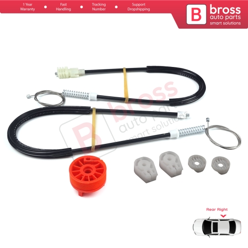 Power Window Regulator Repair Set Rear Right for Citroen C3 Pluriel MK1 Convertible 2003-2010 9643071180