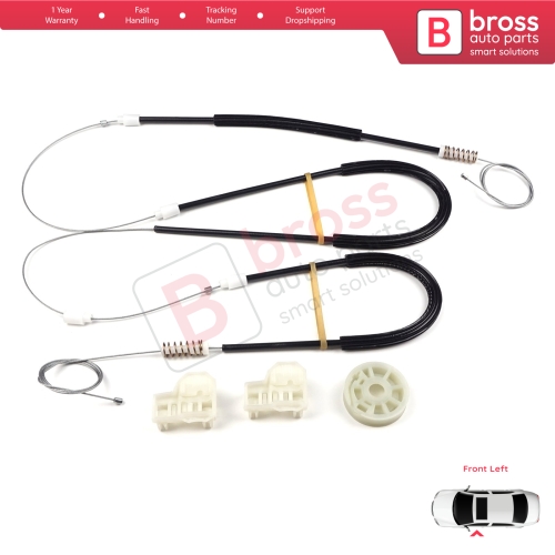 Window Regulator Repair Kit Front Left Door for VW Polo MK3 6N1 6N2 Hatchback 1994-2001 4/5 Door 6N4837461