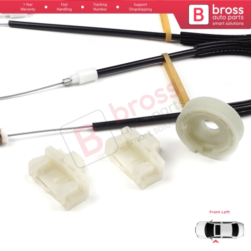 Window Regulator Repair Kit Front Left Door for VW Polo MK3 6N1 6N2 Hatchback 1994-2001 4/5 Door 6N4837461