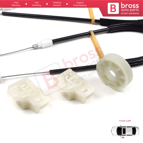 Window Regulator Repair Kit Front Left Door for VW Polo MK3 6N1 6N2 Hatchback 1994-2001 4/5 Door 6N4837461
