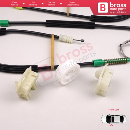 Window Regulator Repair Set Front Left Door for Peugeot 607 9D 9U 1999-2010 9650734980 9221Q2