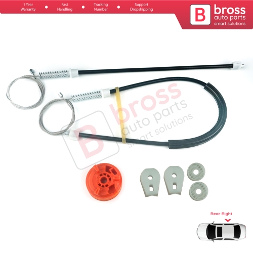 Power Window Regulator Repair Set Rear Right for Peugeot 307 3B 2003-2009 2-Door Cabriolet Convertible 922497
