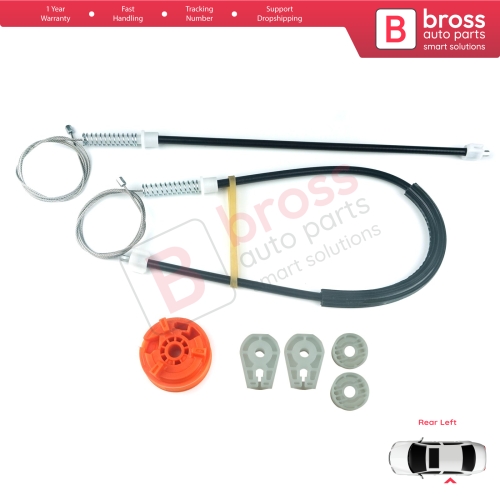 Power Window Regulator Repair Set Rear Left for Peugeot 307 3B 2003-2009 2-Door Cabriolet Convertible 922393