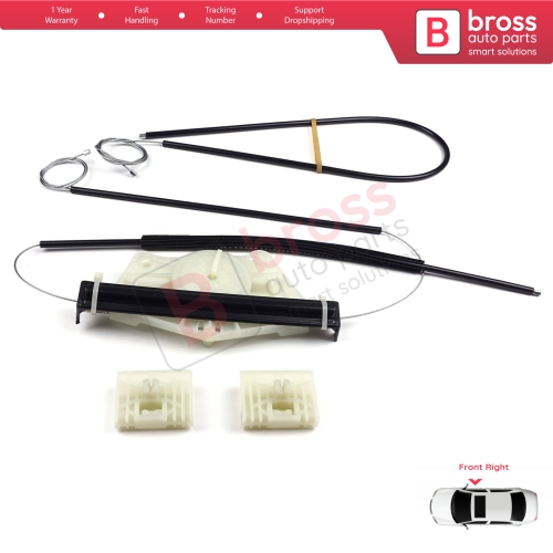 Power Window Regulator Repair Set Front Right for VW Touareg MK1 7L Porsche Cayenne 9PA 955 957 2002-2010 7L0837462