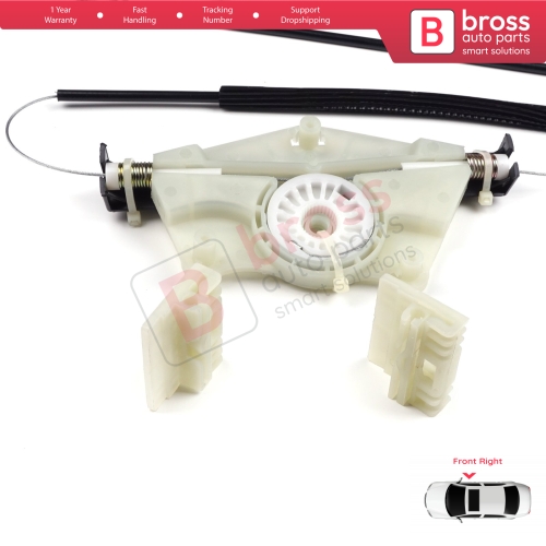 Power Window Regulator Repair Set Front Right for VW Touareg MK1 7L Porsche Cayenne 9PA 955 957 2002-2010 7L0837462