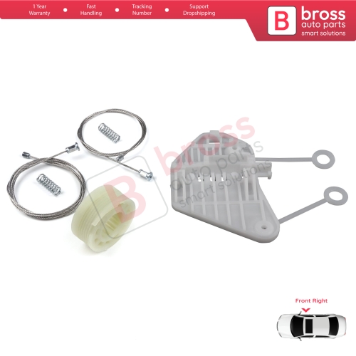 Power Window Regulator Repair Set Right for Smart Fortwo MK1 450 1998-2007 2/3-Door Coupe Cabrio Convertible C0002702V001