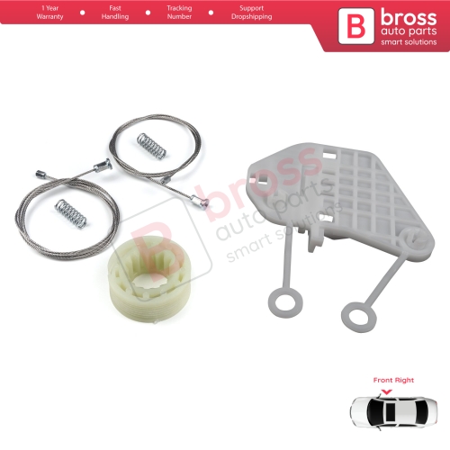 Power Window Regulator Repair Set Right for Smart Fortwo MK1 450 1998-2007 2/3-Door Coupe Cabrio Convertible C0002702V001