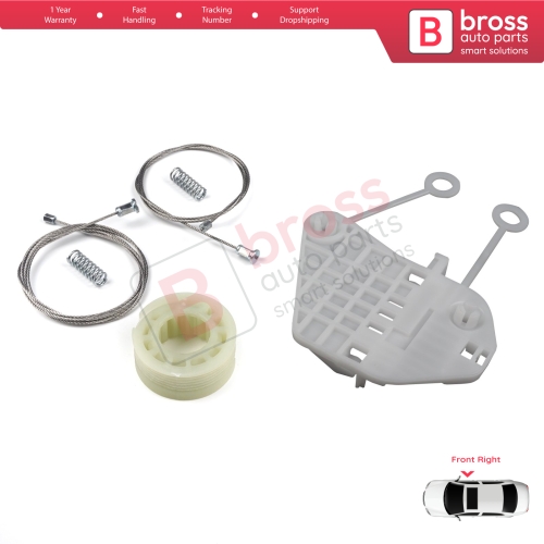Power Window Regulator Repair Set Right for Smart Fortwo MK1 450 1998-2007 2/3-Door Coupe Cabrio Convertible C0002702V001