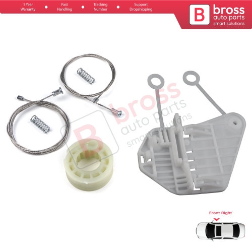 Power Window Regulator Repair Set Right for Smart Fortwo MK1 450 1998-2007 2/3-Door Coupe Cabrio Convertible C0002702V001