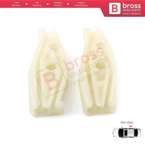 Rear Right Quarter Window Regulator Repair Clips for Renault Megane MK1 VW New Beetle 1Y7 Peugeot 206 2D 2-Door CC Coupe Cabrio