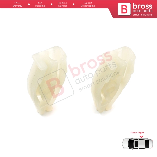 Rear Right Quarter Window Regulator Repair Clips for Renault Megane MK1 VW New Beetle 1Y7 Peugeot 206 2D 2-Door CC Coupe Cabrio