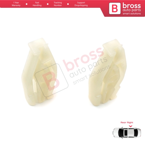 Rear Right Quarter Window Regulator Repair Clips for Renault Megane MK1 VW New Beetle 1Y7 Peugeot 206 2D 2-Door CC Coupe Cabrio