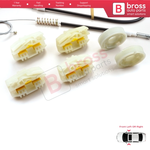 Power Window Regulator Repair Set Front Door for Land Rover Freelander MK1 L314 LN 1997-2006 3/5 Door LR006372 With Extra Durable Clips