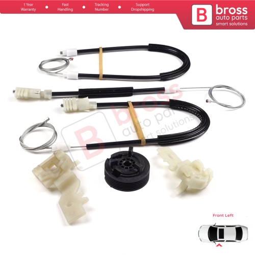 Power Window Regulator Repair Set Front Left for Nissan Primera P12 WP12 2001-2008 4/5 Door 80771AV601