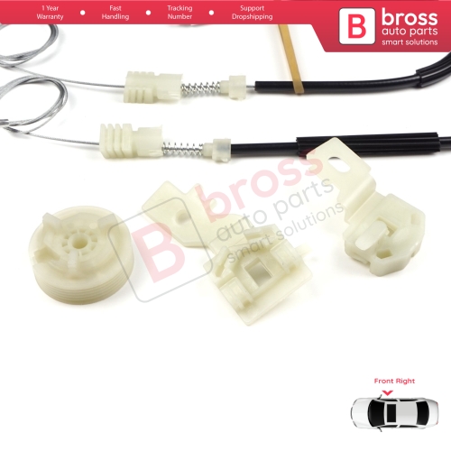 Power Window Regulator Repair Set Front Right for Nissan Primera P12 WP12 2001-2008 4/5 Door 80770AV601
