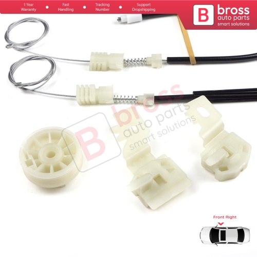 Power Window Regulator Repair Set Front Right for Nissan Primera P12 WP12 2001-2008 4/5 Door 80770AV601