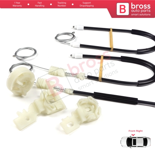 Power Window Regulator Repair Set Front Right for Nissan Primera P12 WP12 2001-2008 4/5 Door 80770AV601