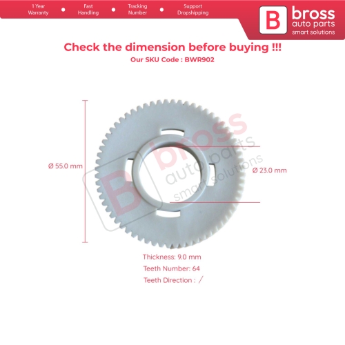 Window Regulator Repair Gear Left or Right for Mazda 1992-2001
