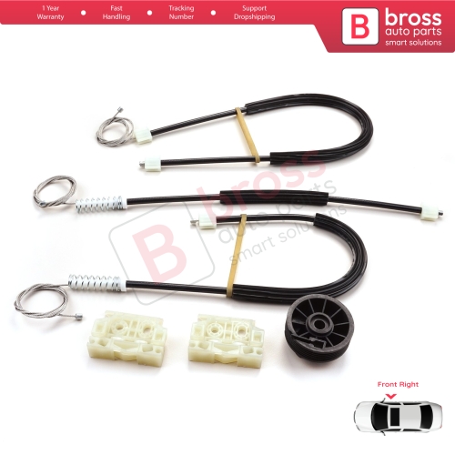 Window Regulator Repair Kit Right Door for Citroen DS3 Crossback SA SB 2009-On 3-Door HB Convertible 9222FV