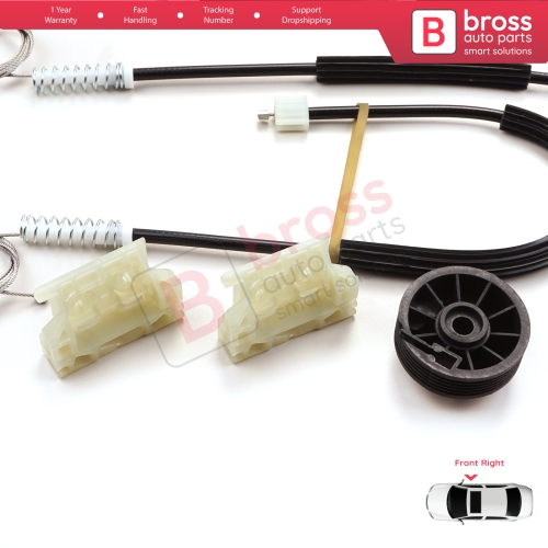 Window Regulator Repair Kit Right Door for Citroen DS3 Crossback SA SB 2009-On 3-Door HB Convertible 9222FV