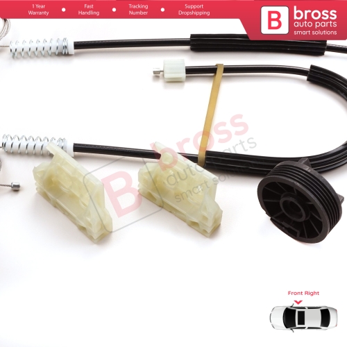 Window Regulator Repair Kit Right Door for Citroen DS3 Crossback SA SB 2009-On 3-Door HB Convertible 9222FV