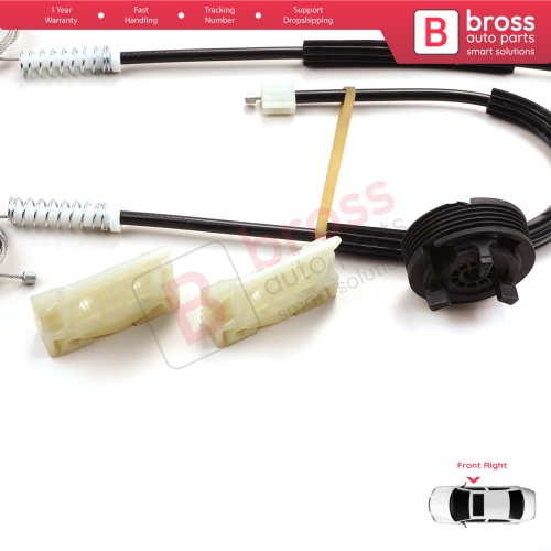 Window Regulator Repair Kit Right Door for Citroen DS3 Crossback SA SB 2009-On 3-Door HB Convertible 9222FV