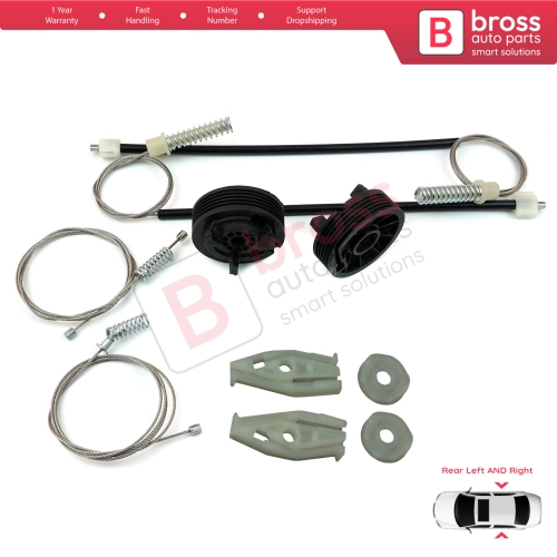 Window Regulator Repair Kit Rear Left Right for Peugeot 206 CC 2D T16 2000-2008 2-Door Coupe Cabrio 922457 922458